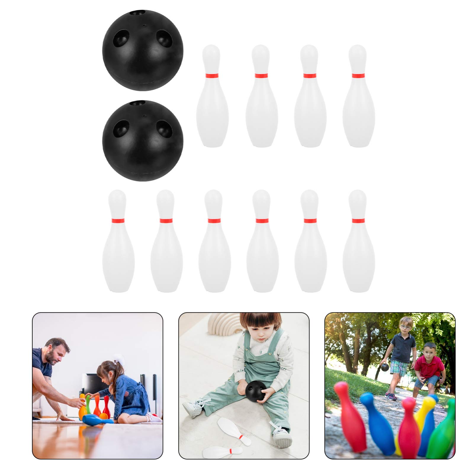 Kids Bowling Set - 10 Plastic Pins & 2 Bowling Balls for Toddlers | Indoor/Outdoor Sports Toy for Family Games, Birthday Parties & Backyard Fun (16cm)