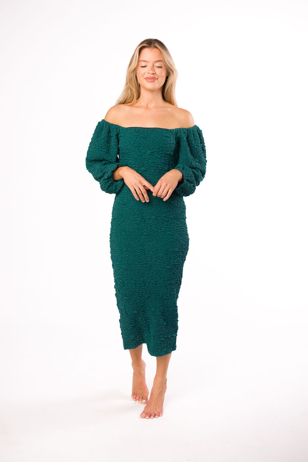 Darcy Square Neck Midi Dress in Teal Green - Flowy Summer Dress for Women, Casual & Formal Occasions, Beach Wedding Guest Outfit