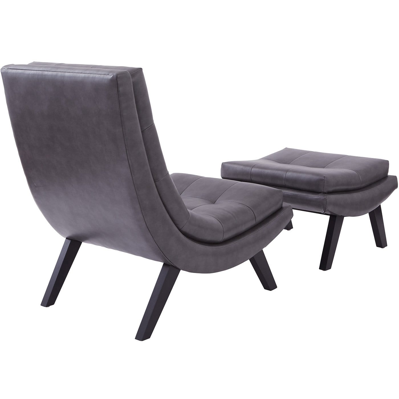 Ave Six Tustin Lounge Chair and Ottoman Set - Faux Leather Modern Accent Chair with Footrest [TSN51] - Perfect for Living Room, Bedroom, or Office Relaxation