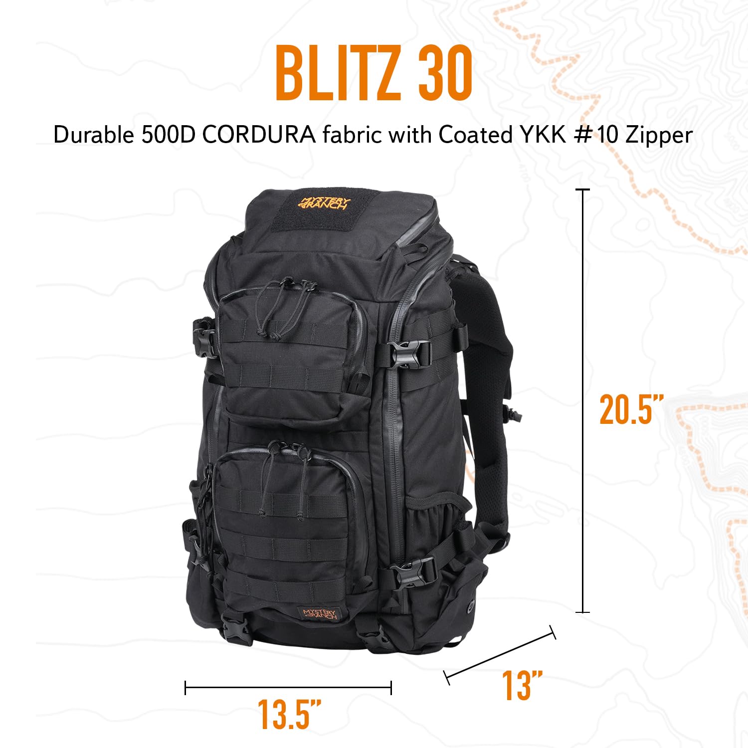 Mystery Ranch Blitz 30L Tactical Backpack - Durable Molle Hiking Daypack for Outdoor Adventures, Camping & Travel (L/XL, Black)