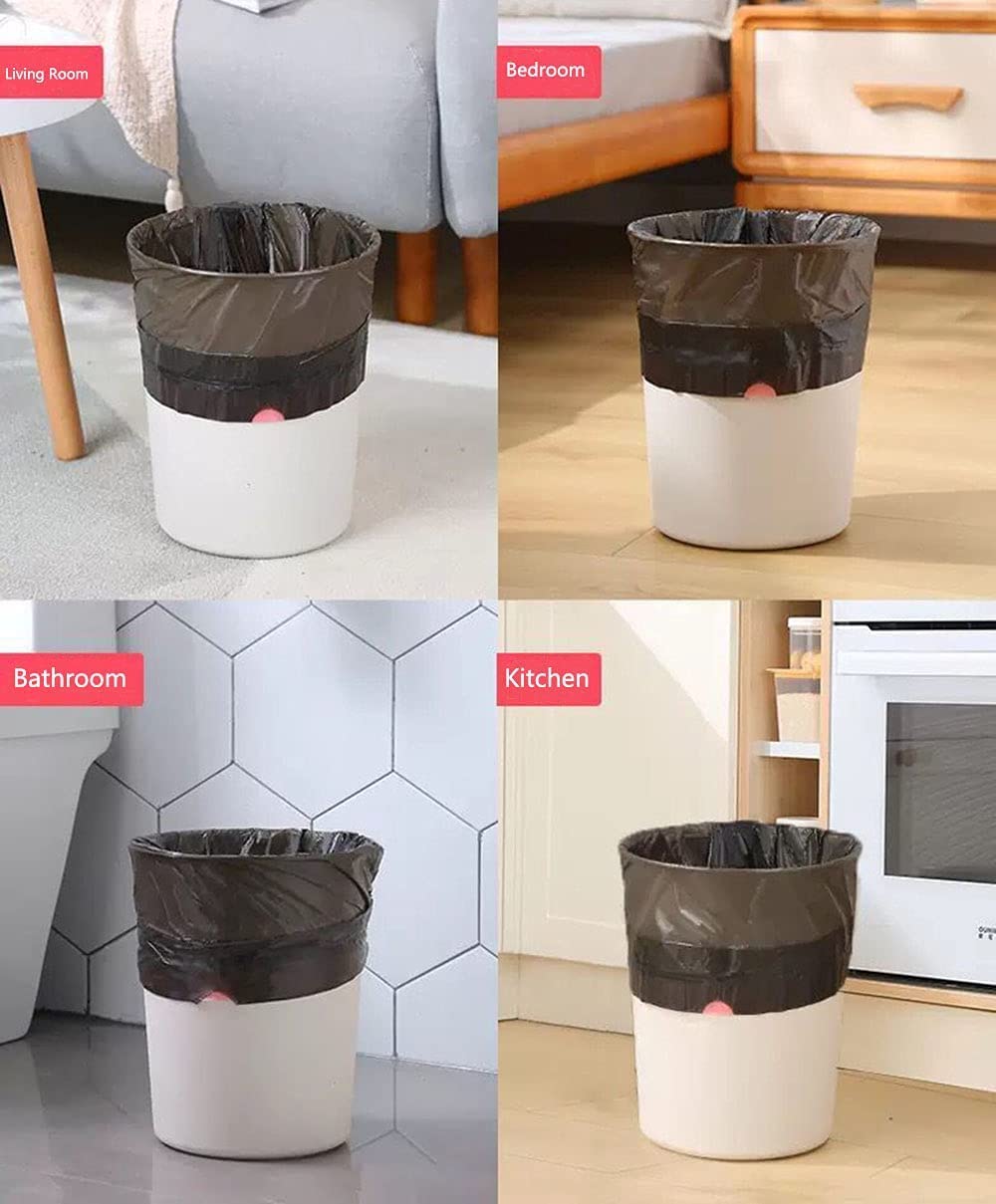 Feisco 6-7 Gallon Black Drawstring Trash Bags - Medium Garbage Can Liners (100 Count, 0.67 Mil Thick) - Perfect for Kitchen, Bathroom & Office Waste Disposal