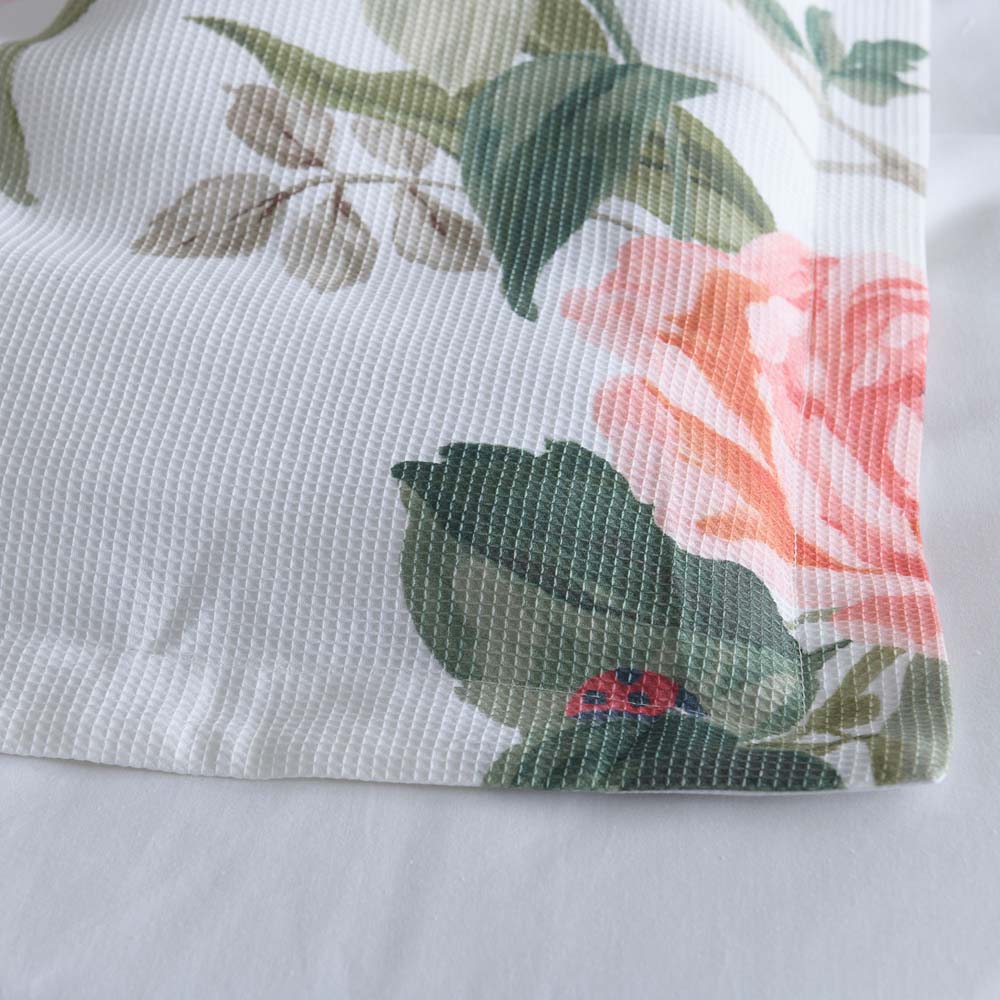 English Rose White Quilt Cover Set King Size - Luxury Floral Bedding for Master Bedroom & Guest Room Decor