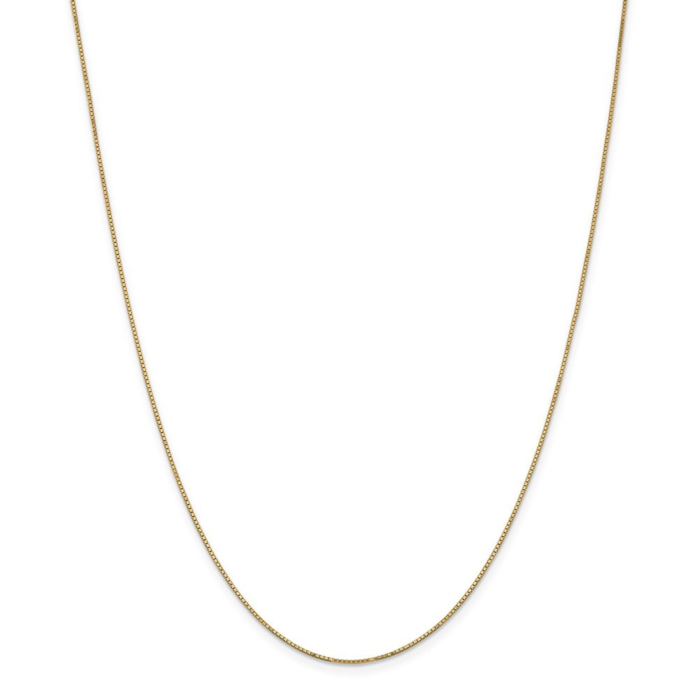 14K Yellow Gold 24 Inch 0.9mm Box Chain Necklace with Pendant - Dainty Fine Jewelry for Women - Perfect Gift for Her - Ideal for Everyday Wear, Special Occasions & Anniversary Gifts