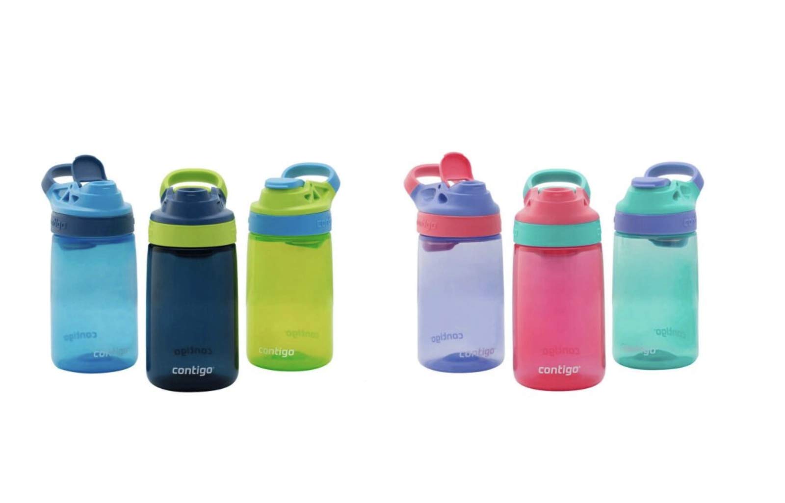 Contigo Kids Autoseal Water Bottles 14oz (415ml) - 3 Pack, Navy/Green/Blue - Leakproof Stainless Steel Sippy Cup for School, Travel & Outdoor Activities