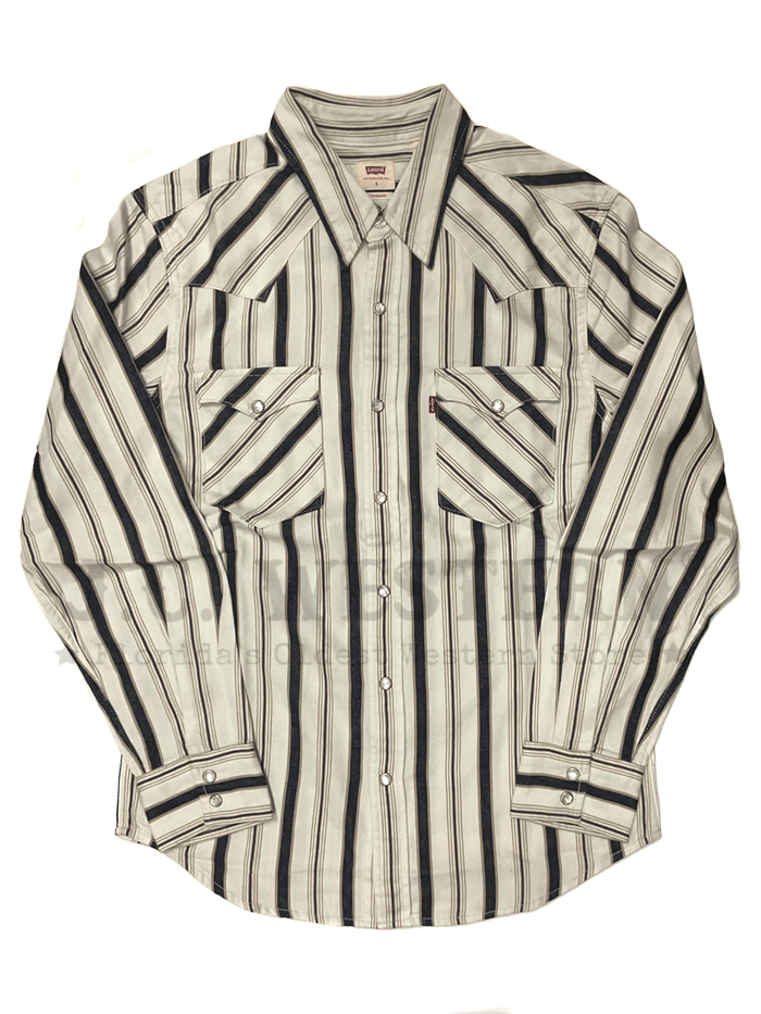 Levi's Men's Classic Western Standard Fit Shirt - Arlo Stripe Cloud Dancer Plaid Flannel Shirt for Casual Wear & Outdoor Activities