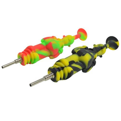 Homer Simpson Nectar Collector Kit - Silicone Dab Rig with Titanium Tip for Concentrates - Perfect for Home Use & On-The-Go Dabbing