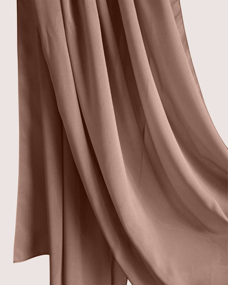 Premium Latte Chiffon Hijab Scarf - Soft Muslim Headscarf for Women, Lightweight & Breathable - Perfect for Daily Wear, Prayer, and Special Occasions