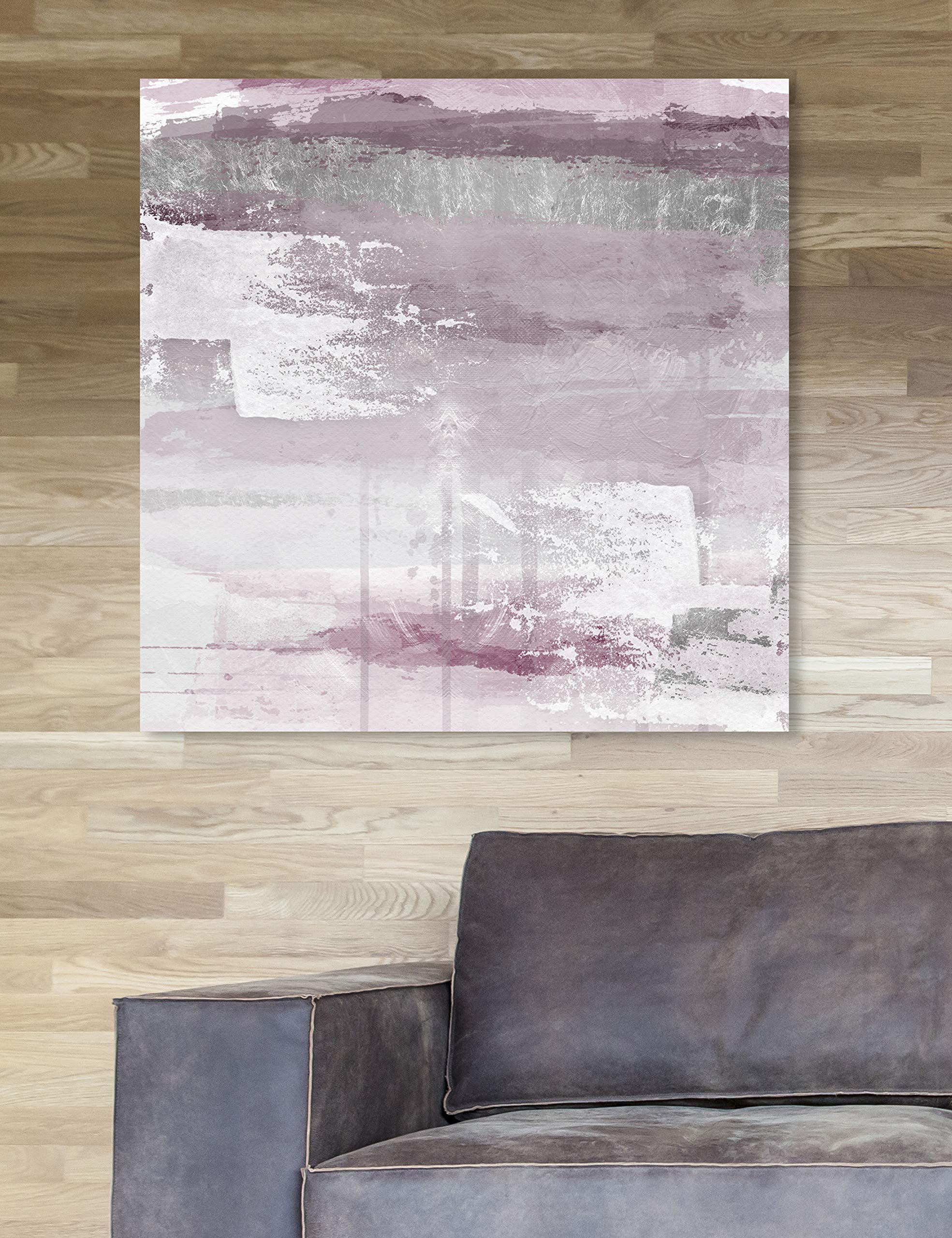 Oliver Gal Artist Co. Abstract Wall Art Canvas Print - 'Soft Elements' Modern Home Decor in Purple & Gray - 24x24 Inches - Perfect for Living Room, Bedroom & Office Decor