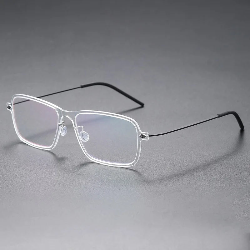 Aimee Unisex Full Rim Square Screwless Titanium Eyeglasses 66501 - Lightweight Durable Frame for Men & Women - Perfect for Reading, Work, and Everyday Use