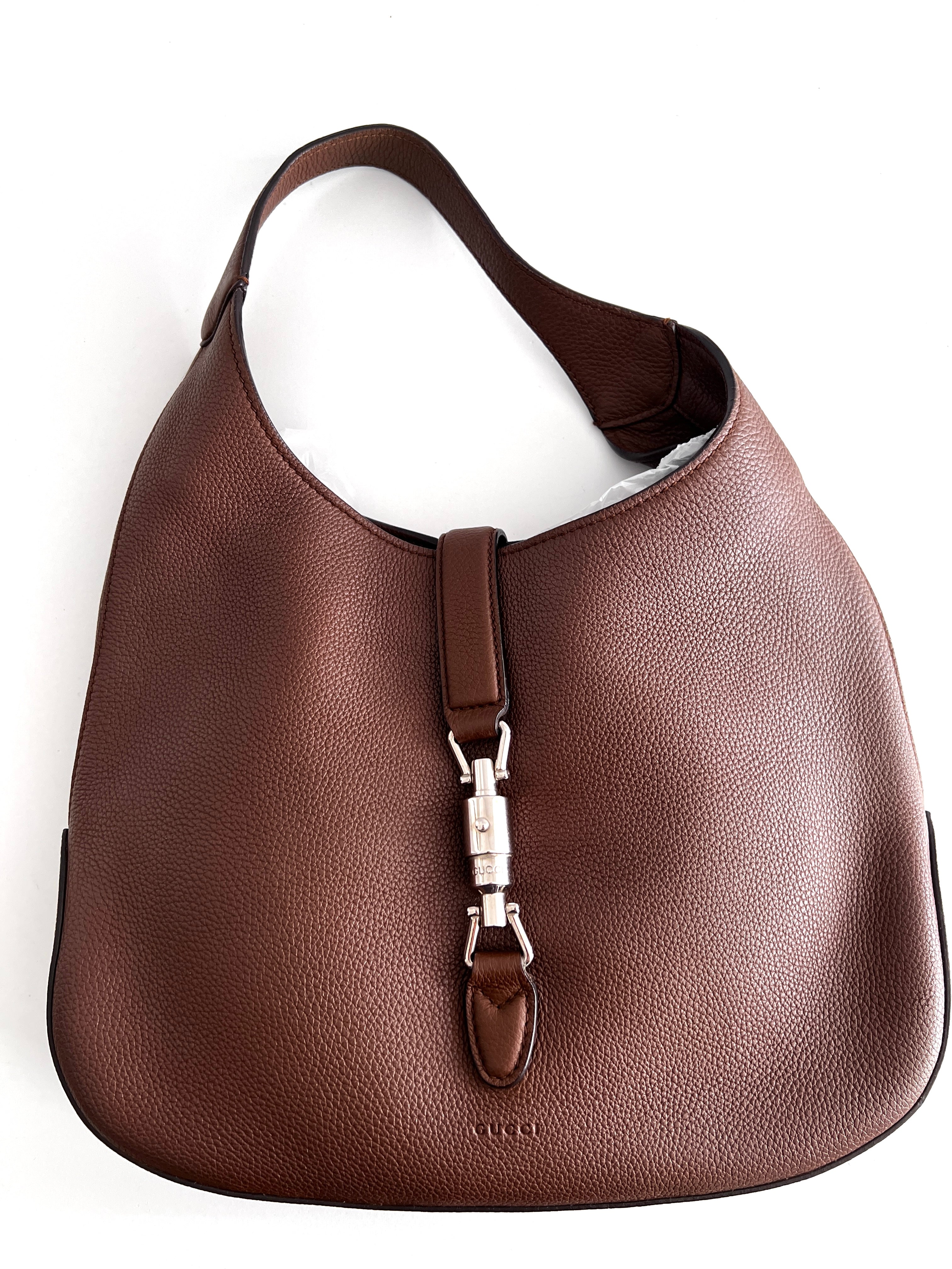 Gucci Brown Grain Leather Hobo Bag - Stylish Crossbody Shoulder Bag for Women, Fashionable Everyday Purse for Work, Travel & Shopping