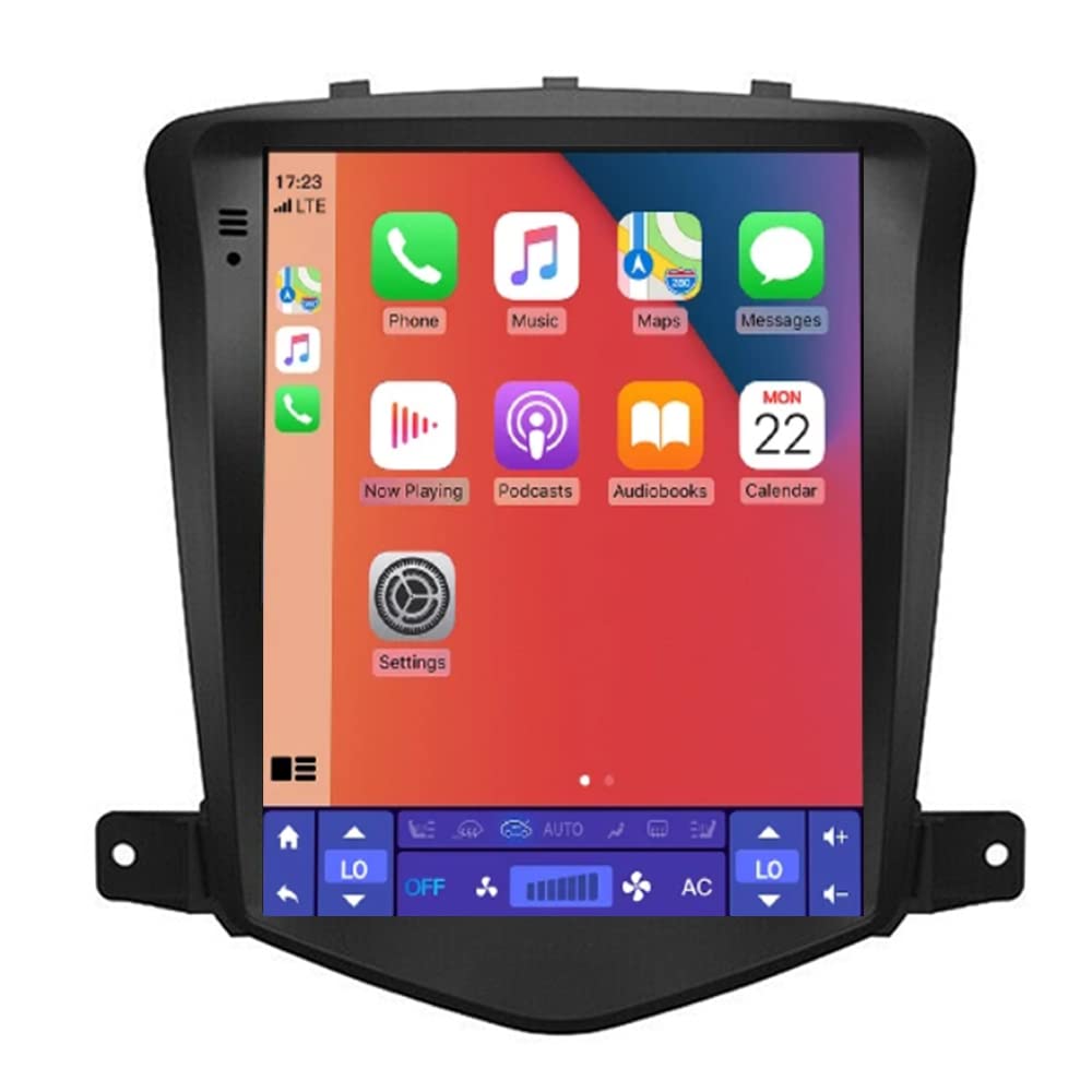 9.7'' Tesla Style Touch Screen Car Stereo for Chevy Cruze 2009-2015 | Wireless Apple CarPlay & Android Auto | Built-in Bluetooth, GPS Navigation, DSP & Free Backup Camera (2+32G) - Perfect for Upgrading Your Car's Infotainment System