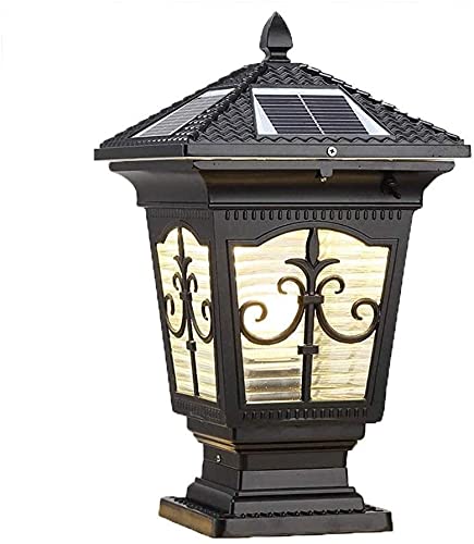 Outdoor Post Light Fixtures - Waterproof Classic Column Lantern for Villa Garden, Wall & Door Lighting with Glass Lampshade - Perfect for Patio, Pathway, and Porch Illumination