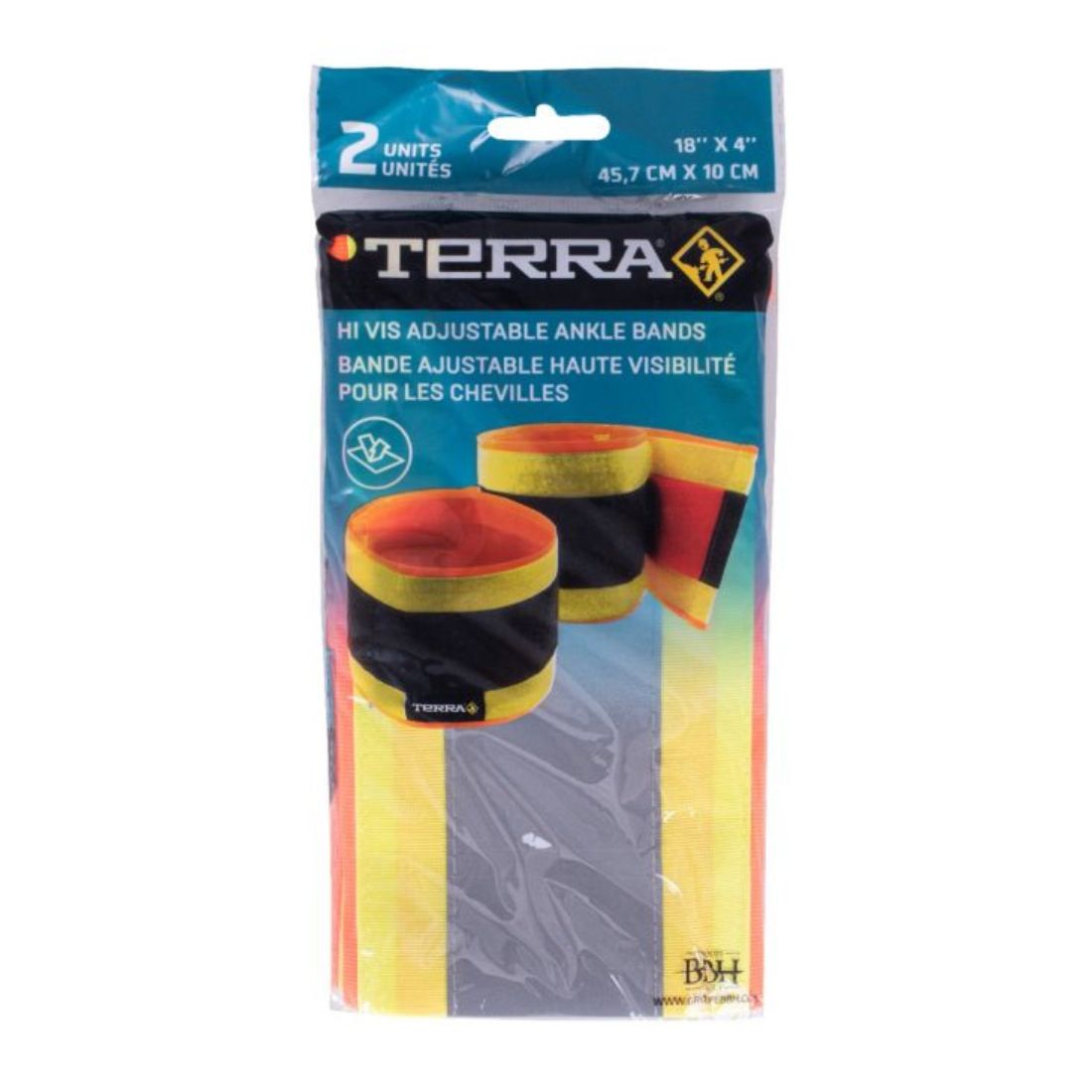 Terra Adjustable High Visibility Ankle Bands 451005 - Reflective Safety Gear for Running, Cycling & Nighttime Outdoor Activities