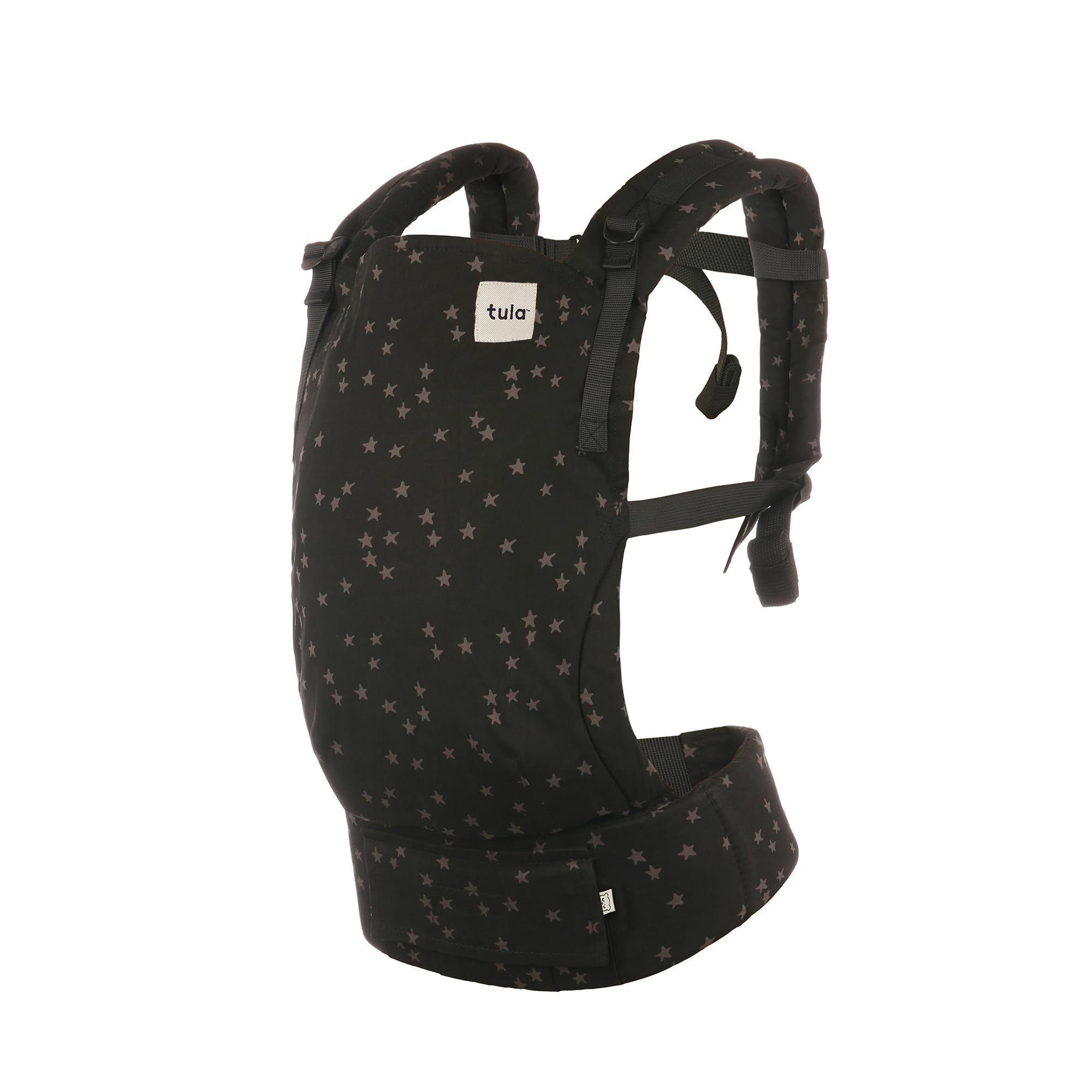 Tula Discover Free-to-Grow Baby Carrier - Adjustable Ergonomic Infant to Toddler Carrier (7-45 lbs) - Black & Gray Stars - Perfect for Babywearing, Shopping & Outdoor Adventures