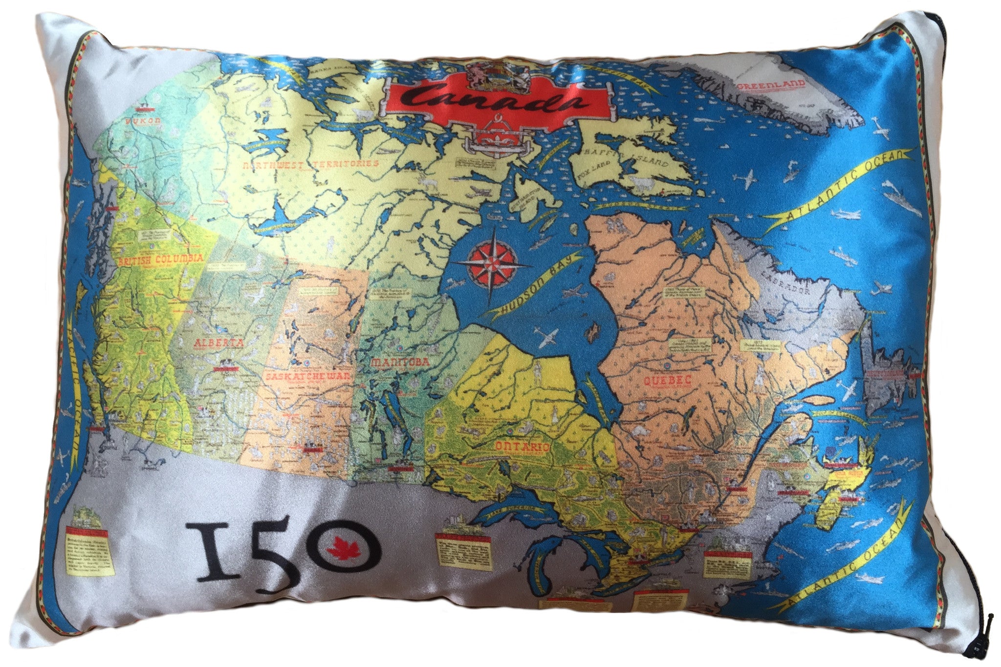 Canada 150th Anniversary Commemorative Map Pillow - Patriotic Home Decor, Gift for Canadians, Perfect for Sofa, Bed & Travel