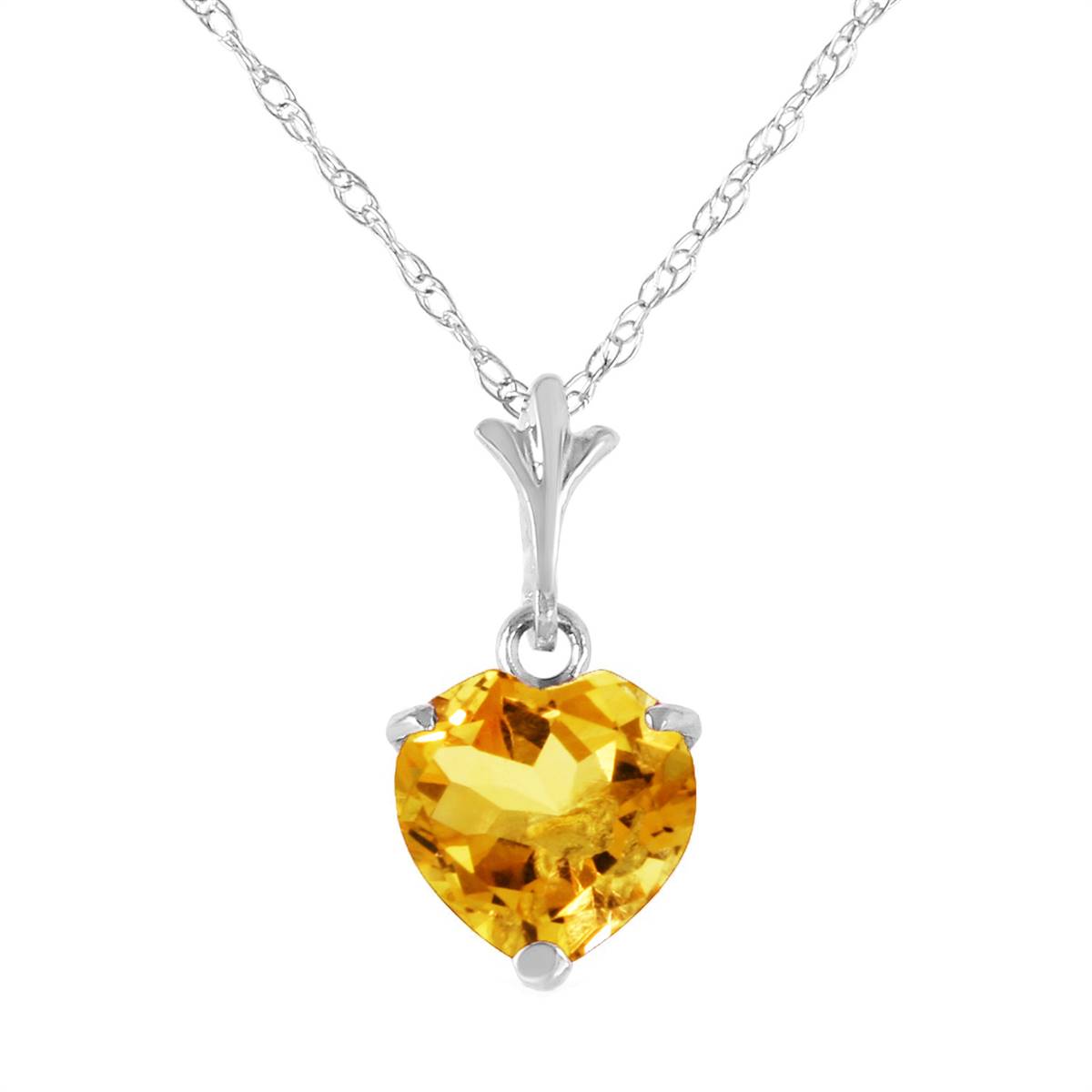 1.15 Carat 14K Solid White Gold Citrine Pendant Necklace for Women - Elegant Birthstone Jewelry Gift for Birthday, Anniversary & Special Occasions - Perfect for Everyday Wear, Date Nights & Formal Events