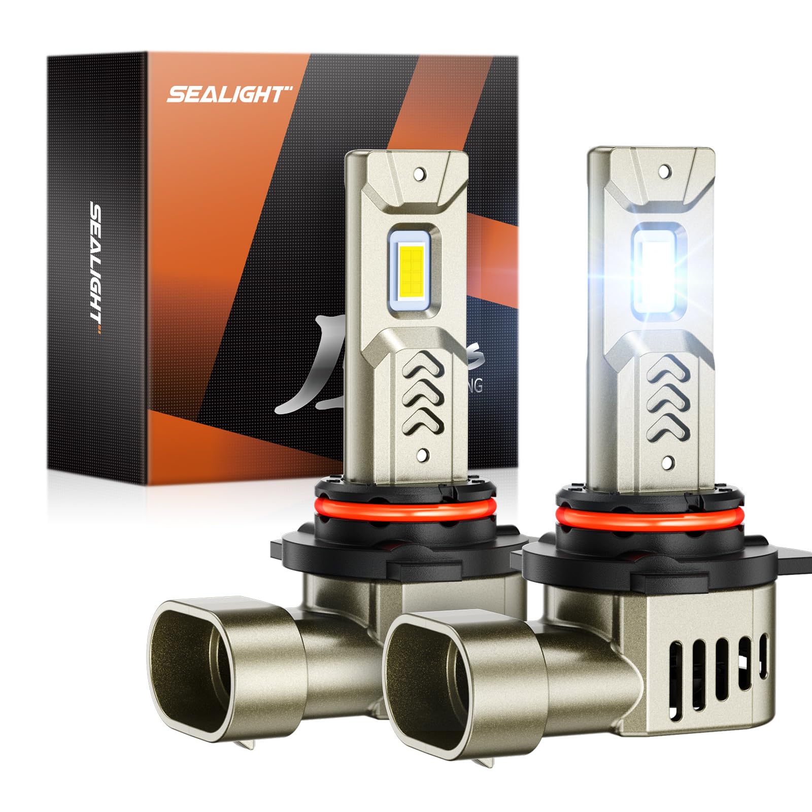 SEALIGHT 9012 LED Fog Light Bulbs 34000LM Super Bright HIR2 Replacement - 1:1 Size 9012 Fog Lights with 25000RPM Cooling Fan, IP68 Waterproof, Plug & Play - Perfect for Trucks, SUVs, ATVs & Off-Road Vehicles (Pack of 2)