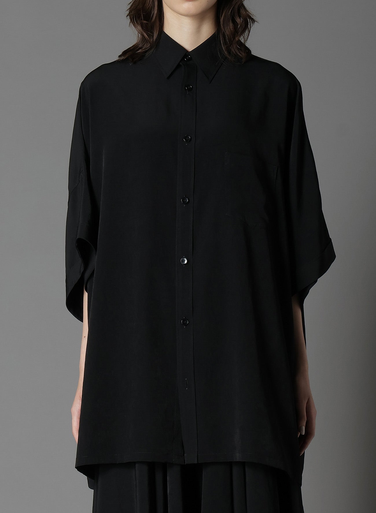 Elegant Crepe de Chine Dolman Sleeve Blouse - Short Sleeve Flowy Top for Women | Perfect for Office Wear, Casual Outings & Summer Fashion