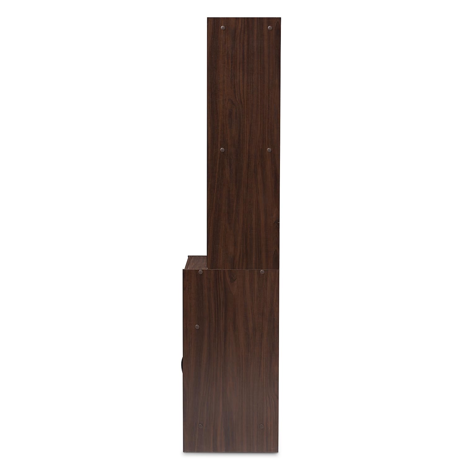 Baxton Studio Laurana Modern Dark Walnut Kitchen Cabinet & Hutch - Contemporary Storage Solution for Dining Room, Kitchen or Pantry Organization