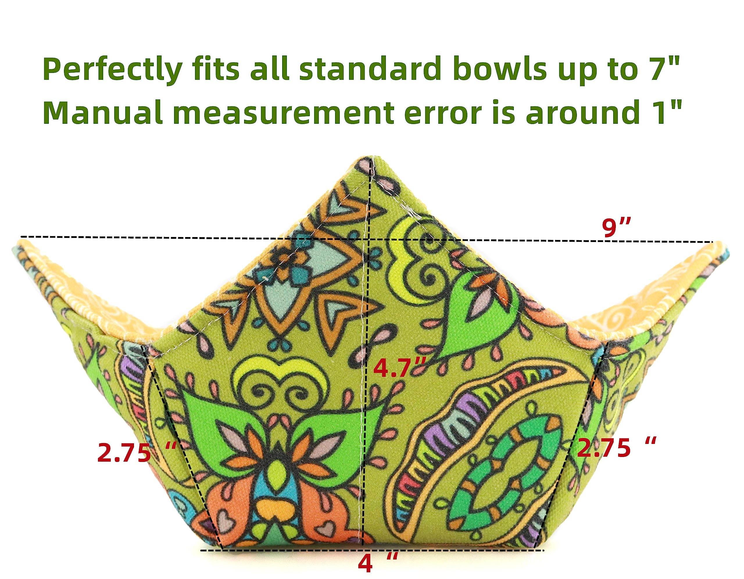 Microwave-Safe Cotton Bowl Cozy - Heat Resistant Hot Bowl Holder for Soup, Cereal & Food - Perfect for Microwave Use & Dining Comfort