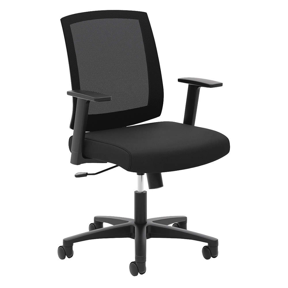 VL511 Ergonomic Mesh Office Chair - Black Upholstered Executive Chair for Home & Office Comfort