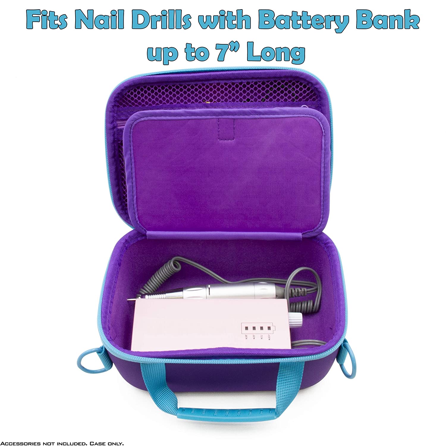 CASEMATIX Portable EFile Nail Drill Machine Travel Case - Professional Hard Shell Carrying Bag with Adjustable Strap for Rechargeable Nail Drills | Perfect for Salon Professionals & At-Home Manicures