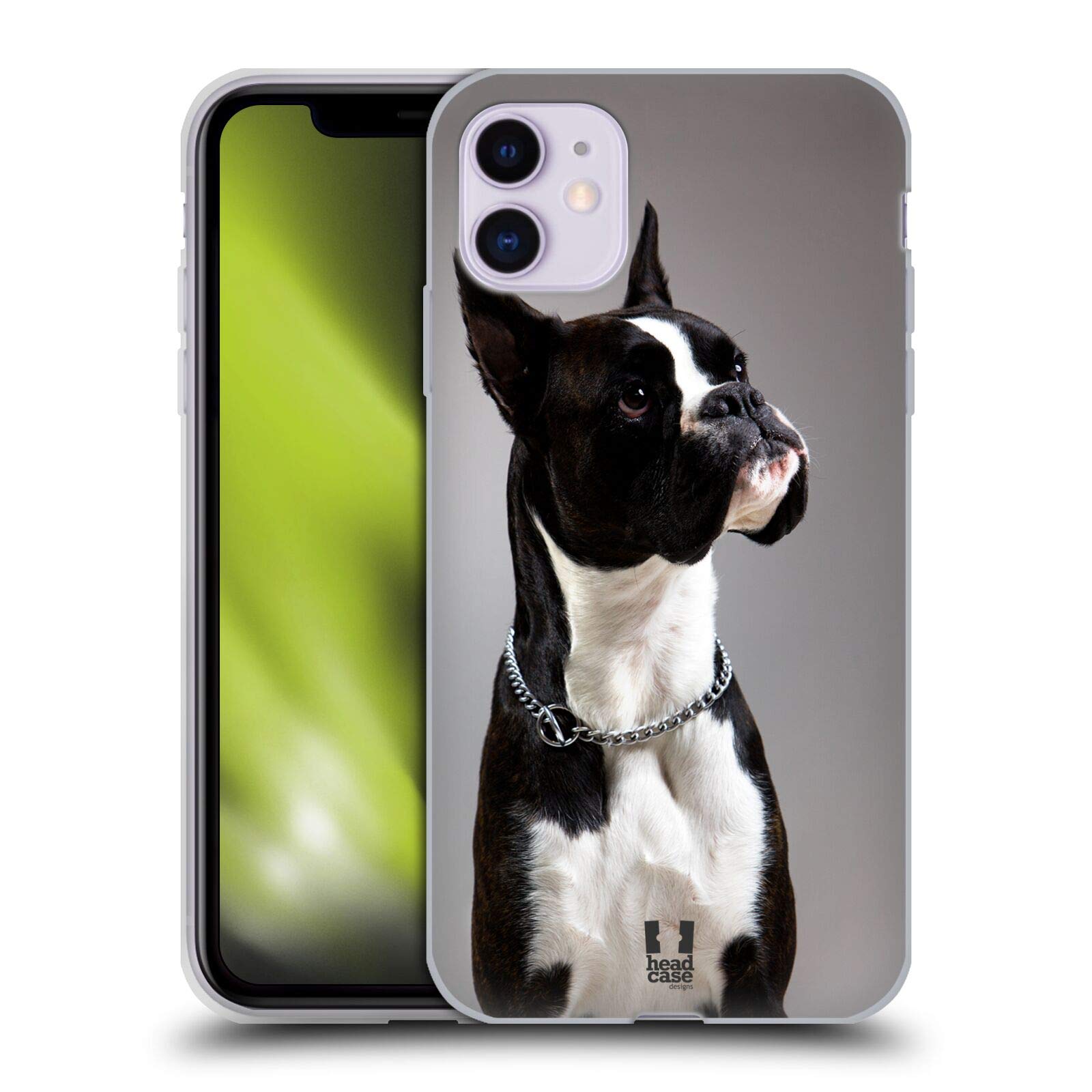 Black and White Boxer Dog Soft Gel Phone Case - Compatible with Apple iPhone 11 | Cute Pet Lover Accessory for Daily Use, Work & Travel Protection