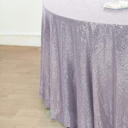 132 Inch Sequin Round Tablecloth - Premium Silver Payette Fabric for Wedding, Birthday & Christmas Party Decor | Elegant Banquet, Hall & Event Decoration