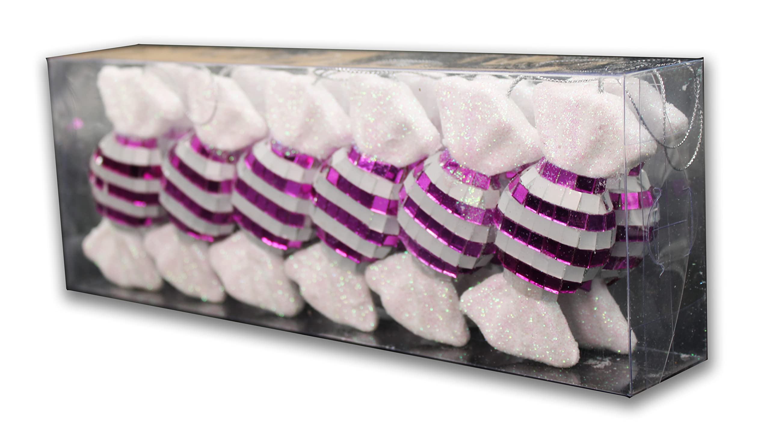 12 Pack Pink Candy Ornaments - Christmas Tree Decorations, Holiday Party Favors, Sweet Treats for Kids & Festive Home Decor