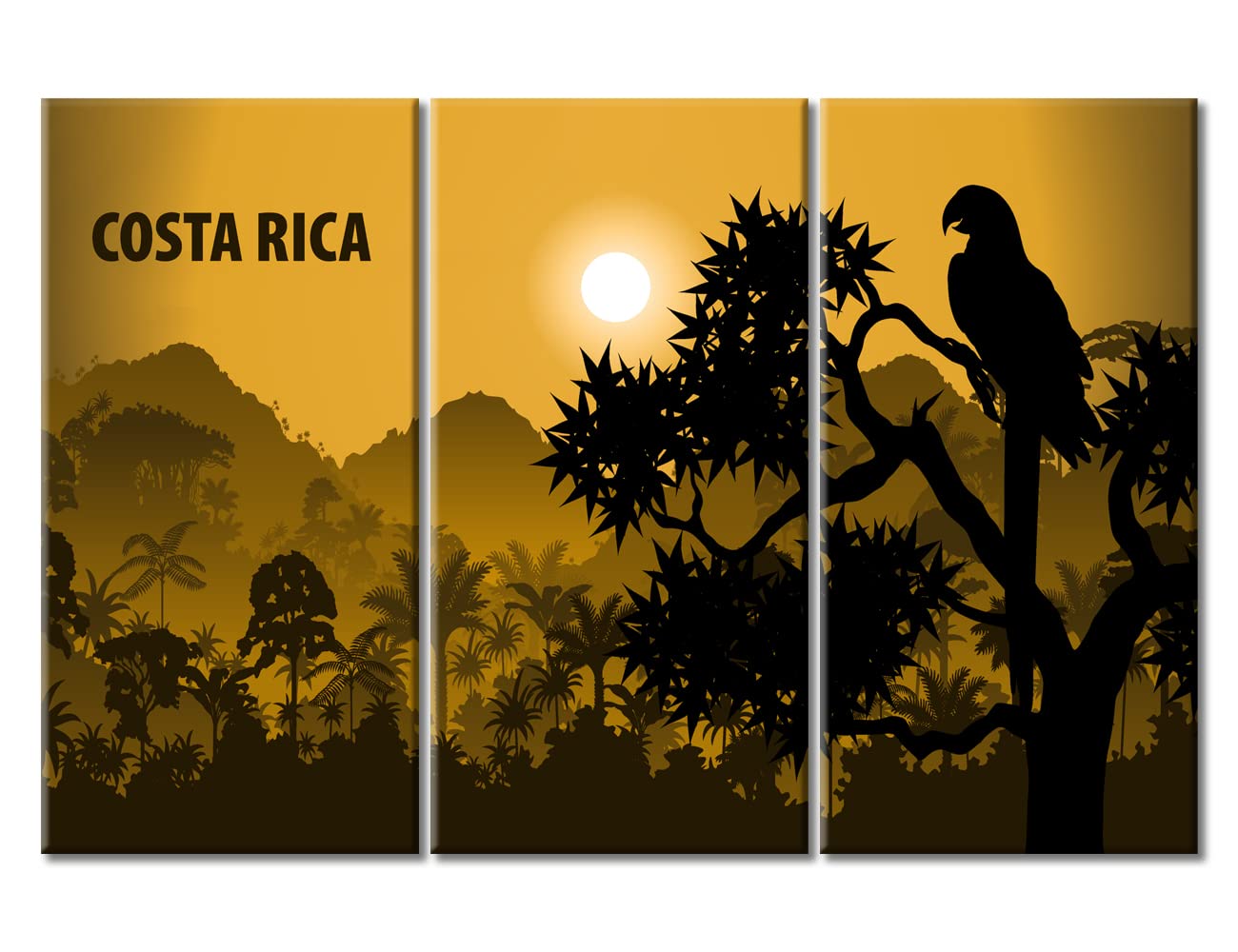 TUMOVO Rainforest Landscape Wall Art - Costa Rica Sarcoramphus Papa Canvas Print - Stretched & Framed Ready to Hang - 60x40 Inches - Tropical Home Decor for Living Room, Bedroom, Office