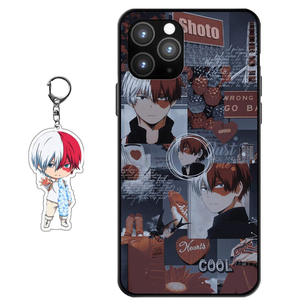 Anime Design Soft Silicone TPU iPhone 12 Pro Max Case with Figure Keychain - Cute & Protective Phone Cover for iPhone 12 Pro Max - Perfect for Anime Fans, Daily Use & Gift Giving