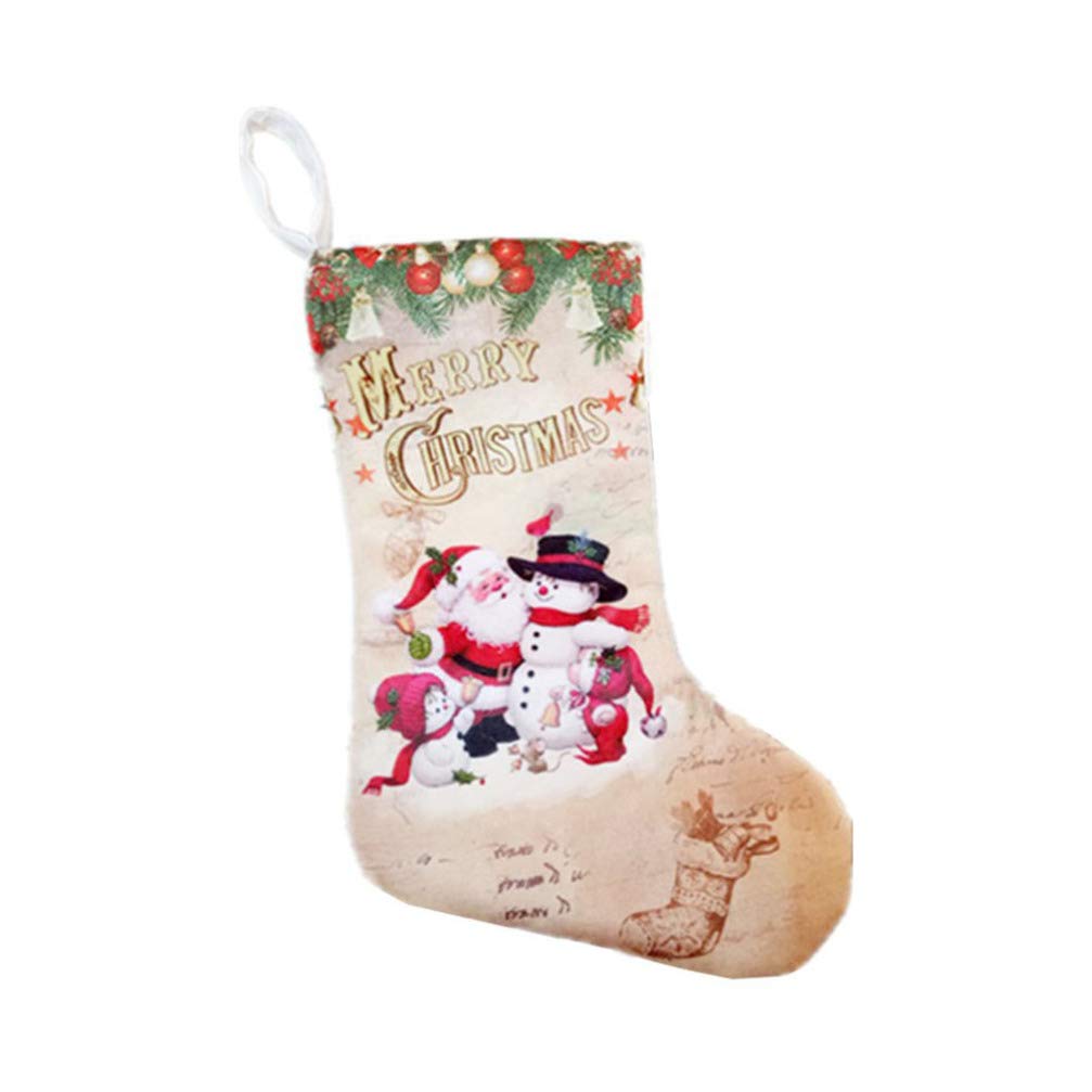 DOITOOL 2-Piece Christmas Stocking Set - Santa Claus, Reindeer & Snowman Design Candy Gift Bags for Fireplace Hanging, Xmas Tree Decorations - Perfect for Holiday Winter Parties & Home Decor