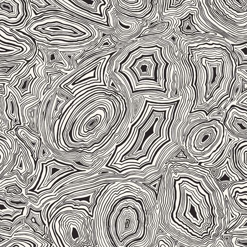 Cole & Son Malachite Black Wallpaper - Premium Peel & Stick Wallpaper for Living Room, Bedroom, or Office Decor