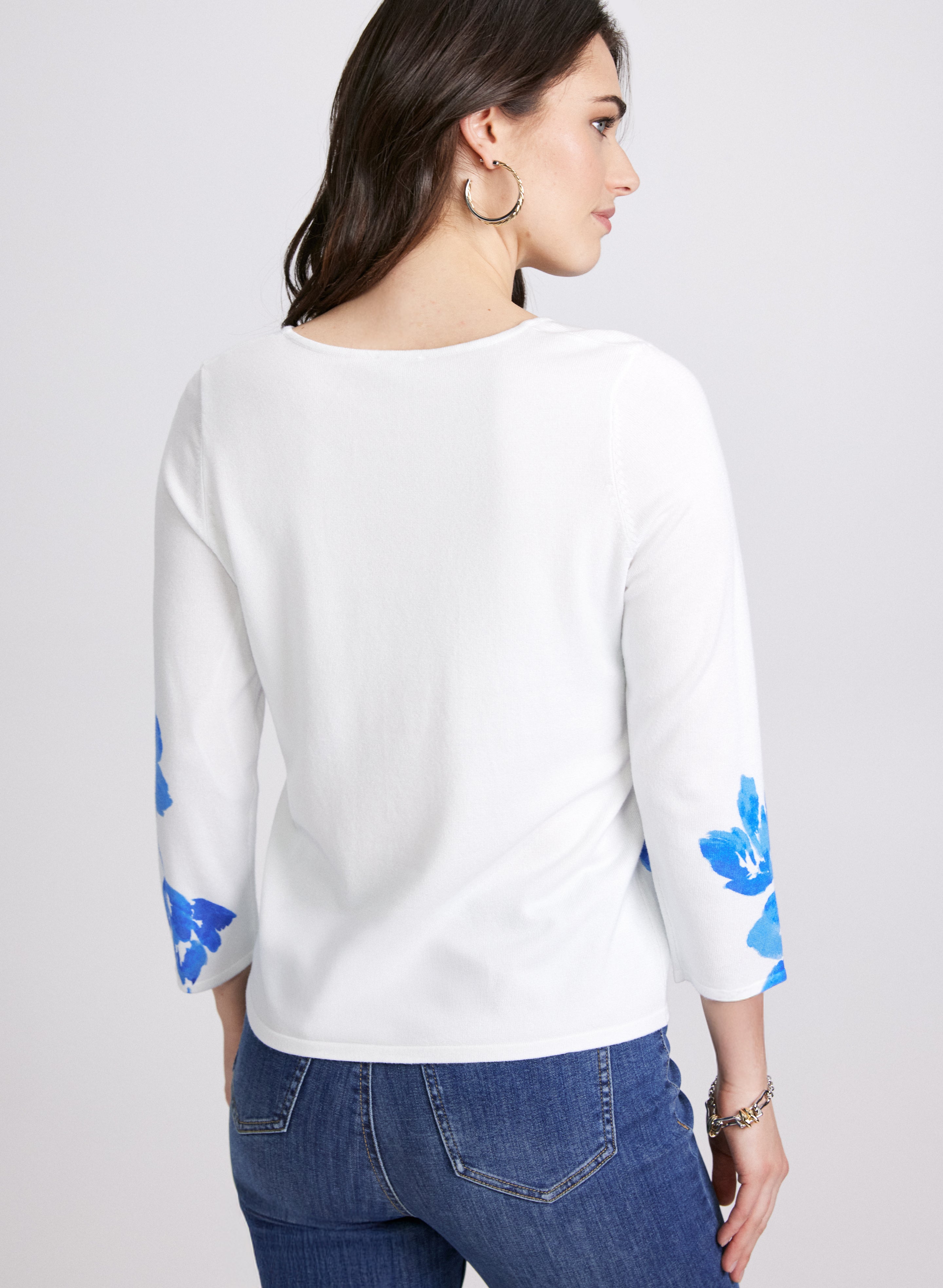 Floral Knit Sweater for Women - Soft Chunky Cable Knit Pullover - Perfect for Fall & Winter Outfits, Date Nights and Cozy Home Wear