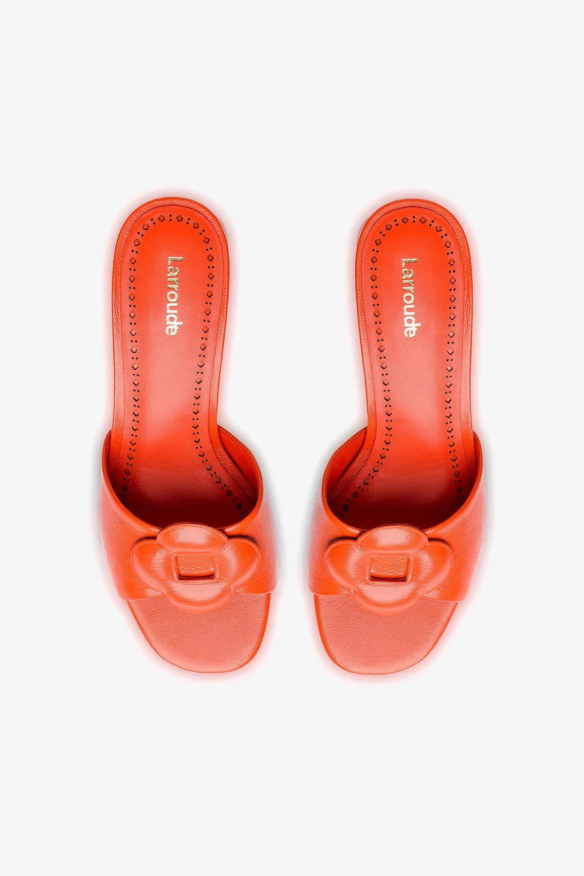 Orange Leather Flora Mule Shoes - Comfortable & Stylish Women's Slip-On Loafers for Casual Wear, Office & Outdoor Activities