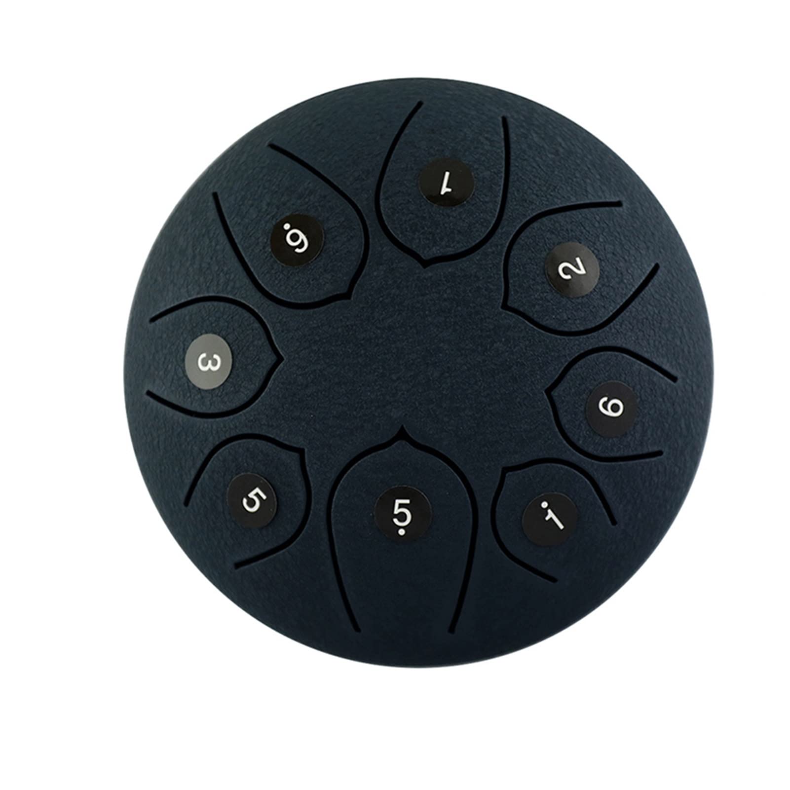 FLFL 6 Inch 8 Tune Steel Tongue Drum Hand Pan with Drumsticks - Navy Blue Percussion Instrument for Meditation, Yoga, Music Therapy & Relaxation