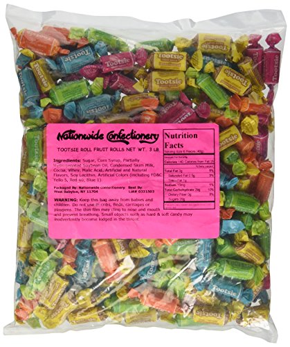 Tootsie Rolls Assorted Fruit Flavors - 3 lb (48 oz) Bulk Candy for Parties, Halloween, Christmas & Office Treats