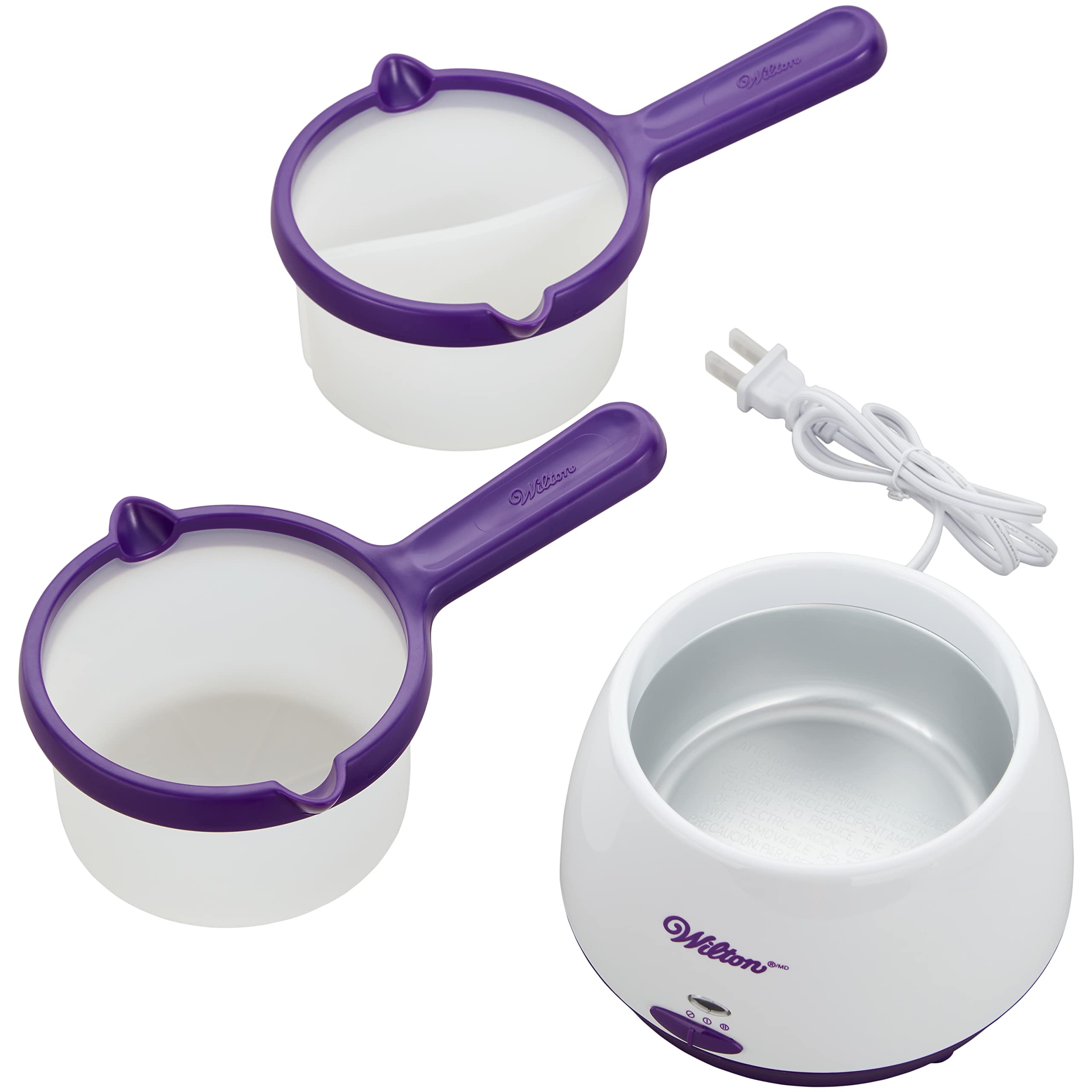 Wilton Candy Melts Candy and Chocolate Melting Pot - 2.5 Cups Capacity with Full & Divided Plastic Inserts for Cake Decorating, Candy Making, and Chocolate Dipping