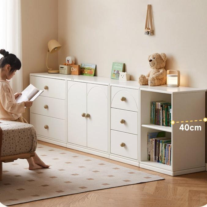 Pine Solid Wood Cream Kids Dresser with 5 Drawers - Nursery Storage Cabinet for Baby Clothes & Toys - Perfect for Bedroom, Playroom & Daycare Organization