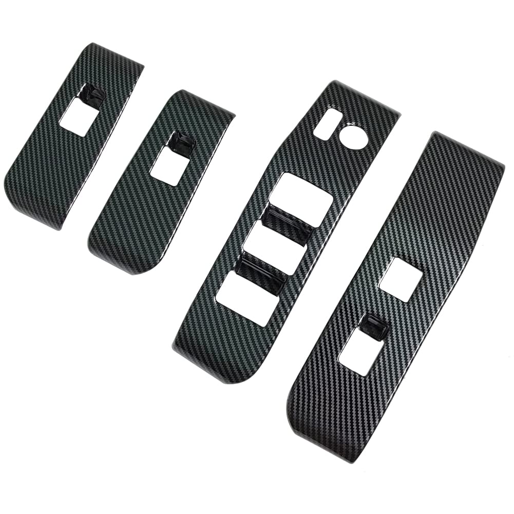 2020-2025 Toyota Highlander Accessories - Carbon Fiber Style Door Window Switch Panel Cover & Door Lock Control Button Trim | Interior Upgrade for Car Protection & Style Enhancement | Perfect for Daily Commute, Road Trips & Vehicle Customization