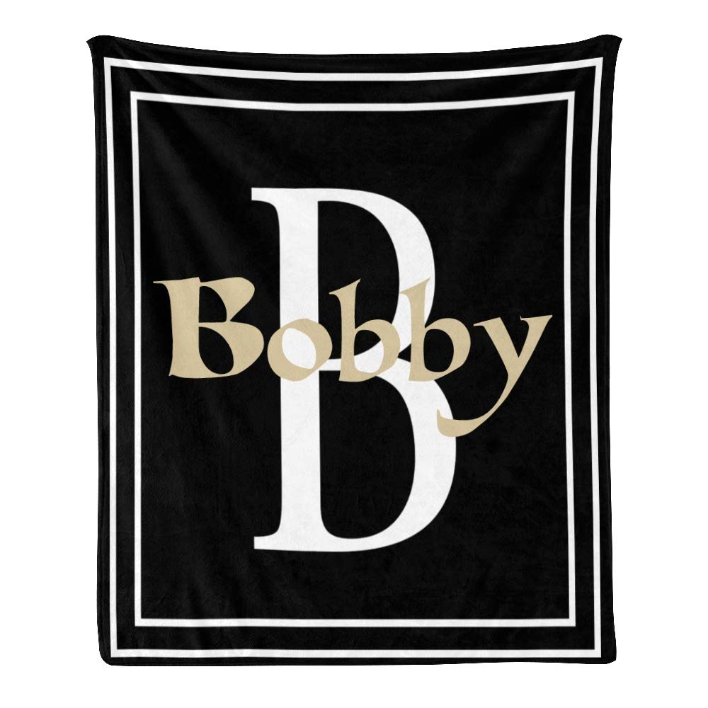 Personalized Fleece Throw Blanket with Custom Name Text - Soft & Cozy B Letter Blanket for Gifts (50x60 Inches) - Perfect for Christmas, Birthday Presents & Home Decor