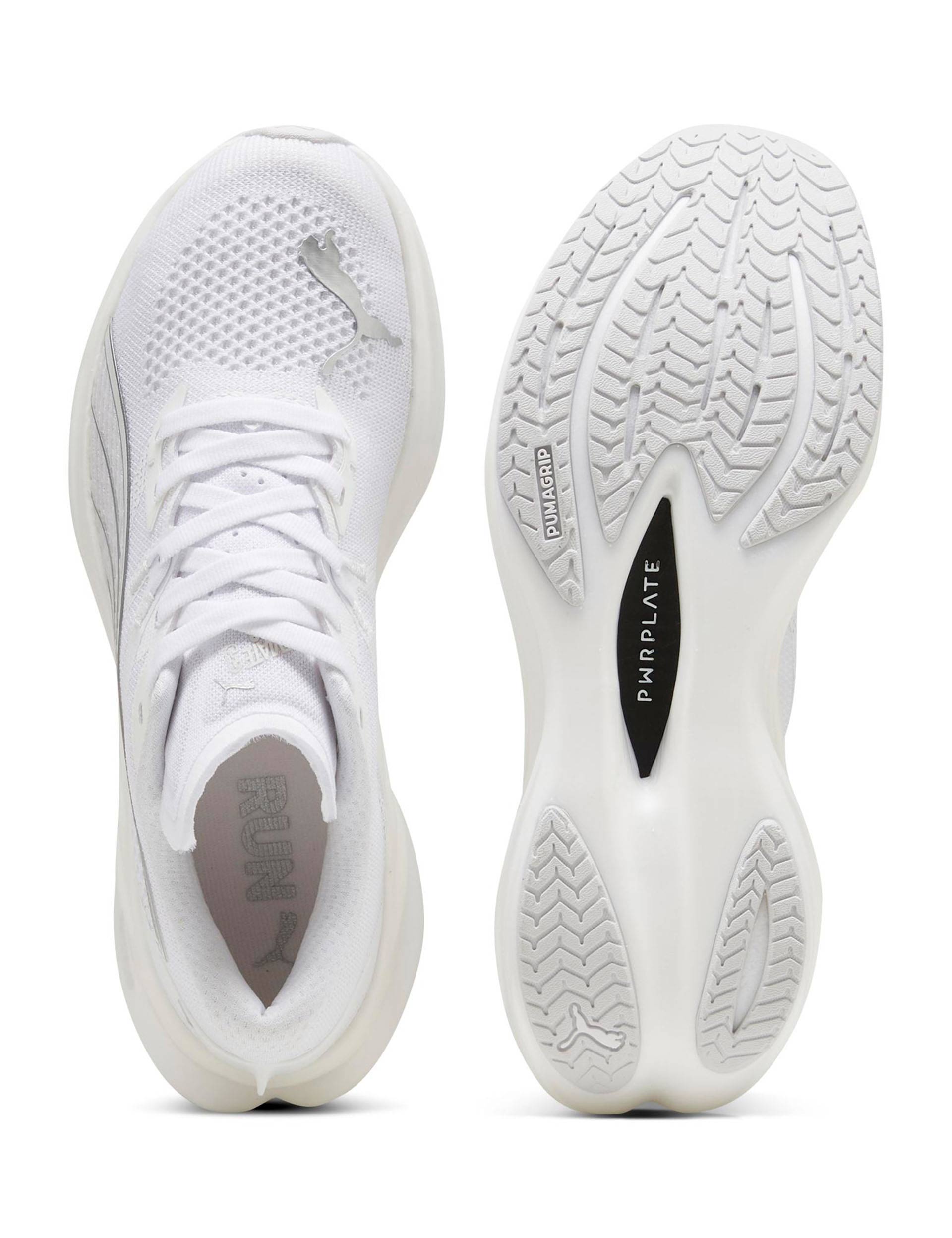 Deviate NITRO 3 Running Shoes for Men & Women - Lightweight White/Feather Grey/Silver Athletic Sneakers - Perfect for Jogging, Gym Workouts & Daily Walking