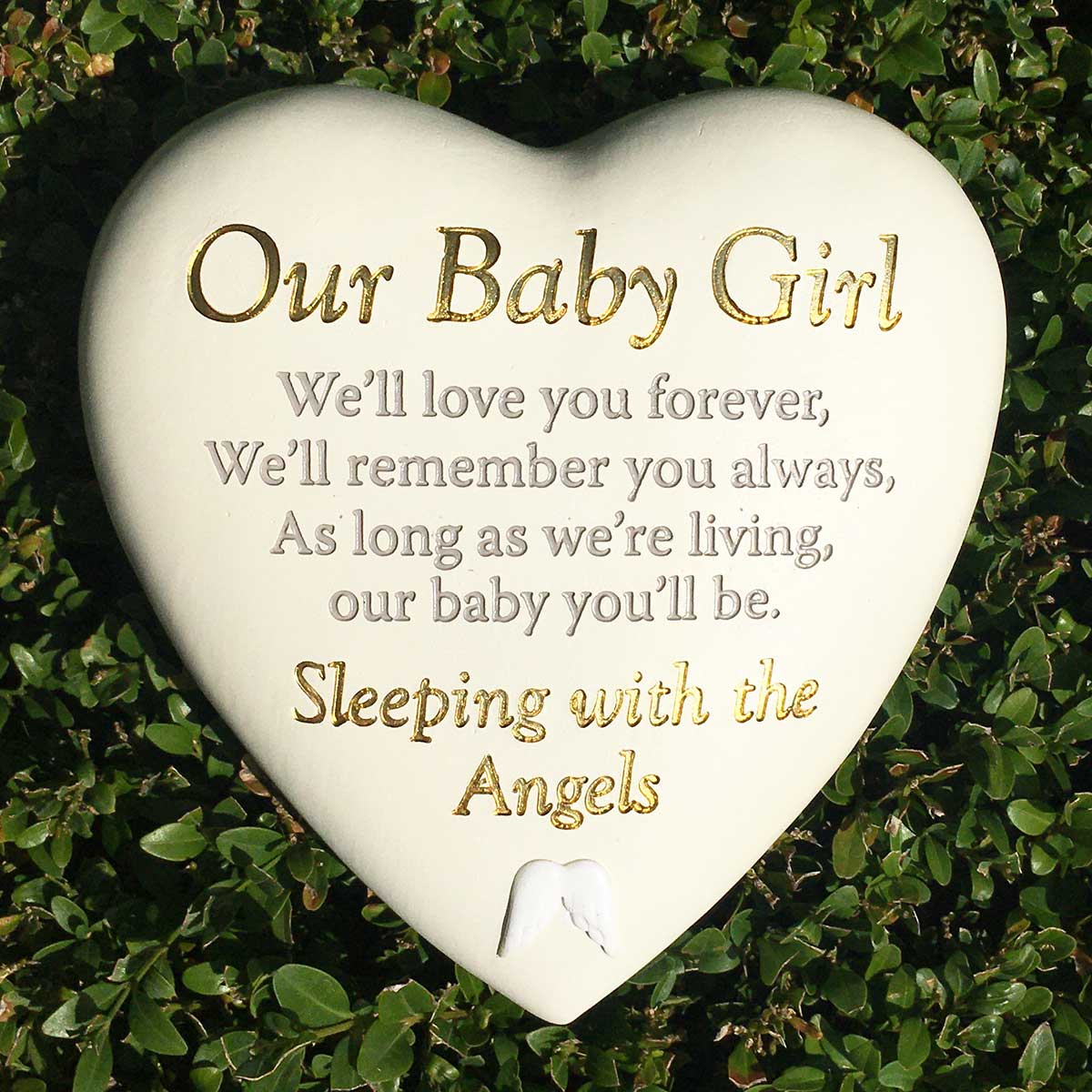 Personalized Grave Marker Memorial Heart - Thoughtful Remembrance for Our Baby Girl | Cemetery Decoration, Memorial Gift, and Keepsake for Loved Ones