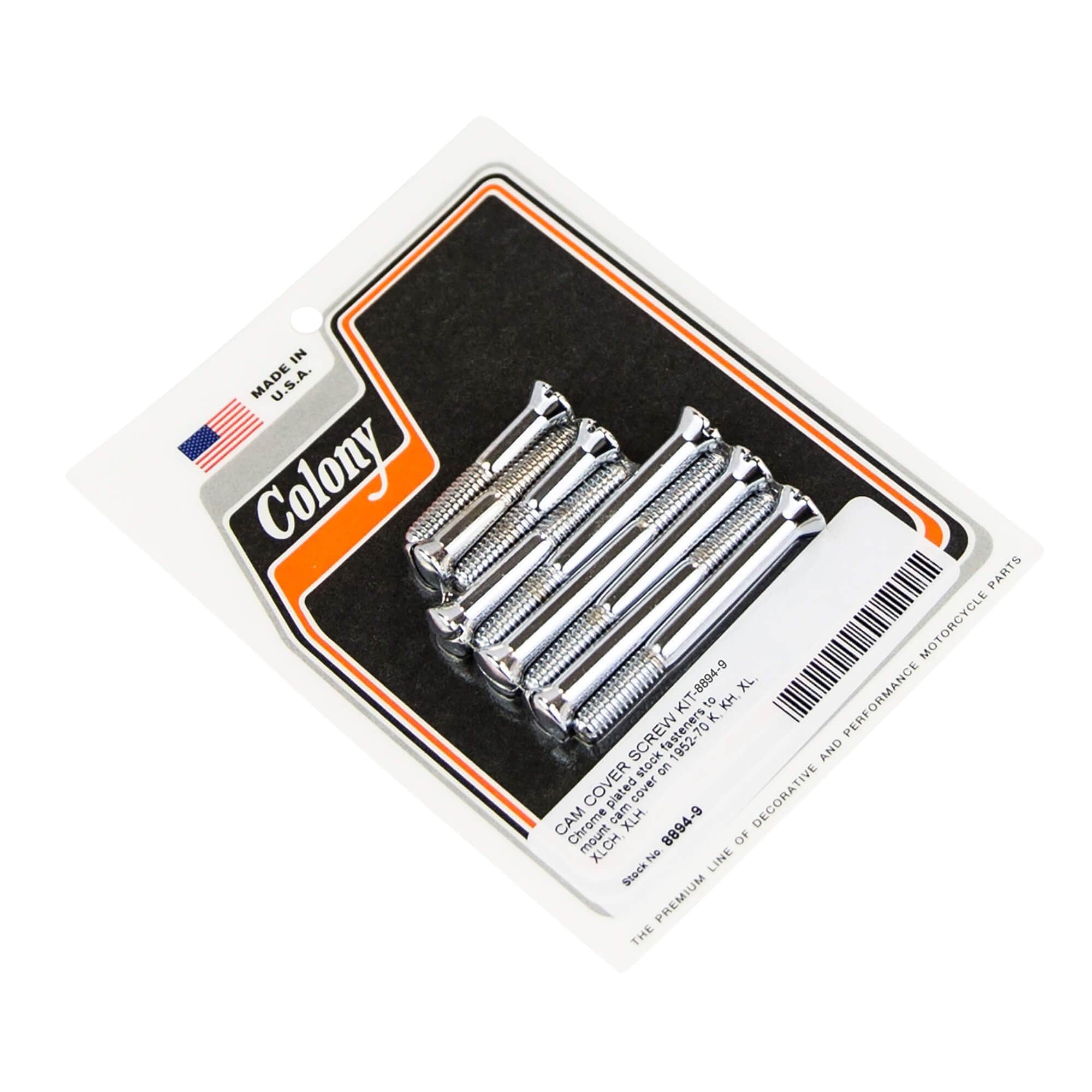 1952-1970 Harley Davidson K/KH/XL/XLCH/XLH 9-Piece Cam Cover Screw Kit - Chrome Plated Replacement Parts for Motorcycle Engine Maintenance & Restoration