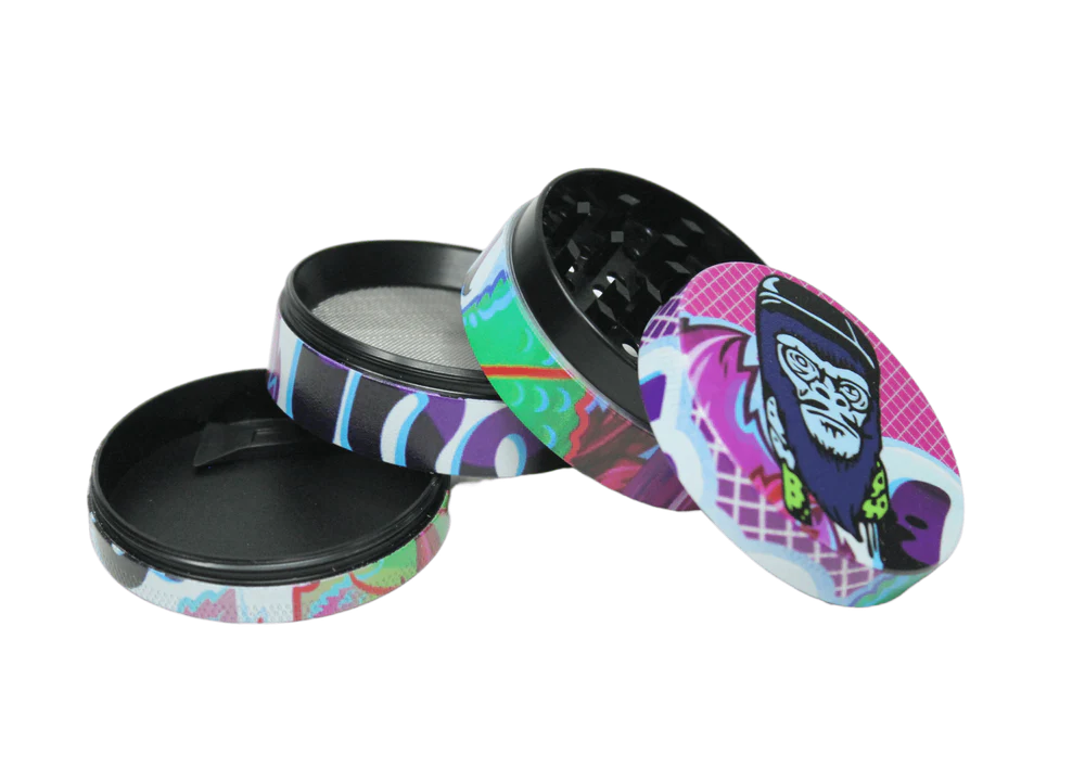 Premium Gorilla Indica Grinder 55mm 4 Piece - Durable Zinc Allium Herb Grinder with Pollen Catcher for Smooth Grinding - Perfect for Herbs, Spices & Tobacco - Ideal for Home, Travel & Outdoor Use