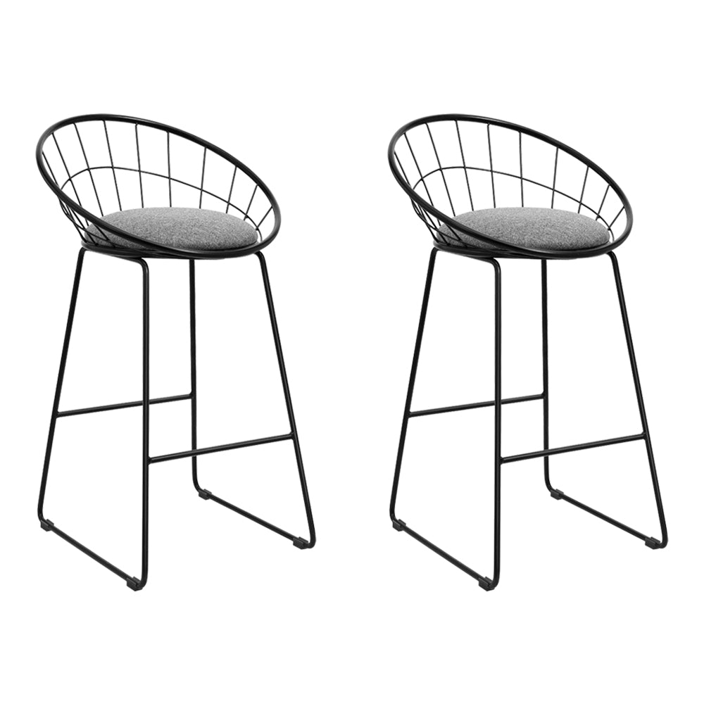 2 Pack Bar Stools with Padded Seat & Metal Frame - Perfect for Kitchen Island, Breakfast Nook & Home Bar Decor