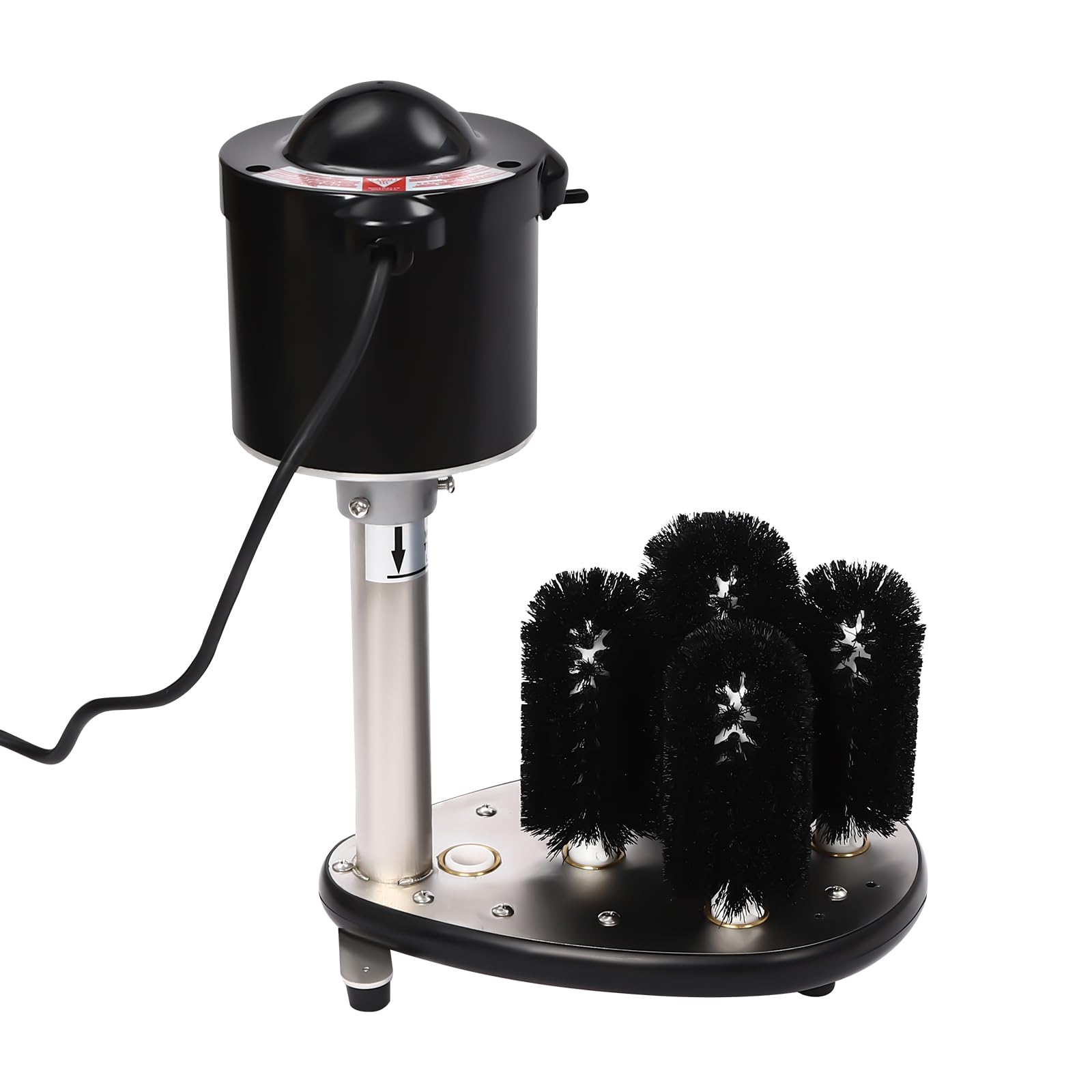 Commercial Electric Glass Cup Washer - 5 Brushes, 800 Cups/Hour, Stainless Steel Bar Glass Cleaning Machine, 110V Tabletop Glass Washer for Wine & Beer Glasses (Black) - Perfect for Bars, Restaurants, and Catering Services