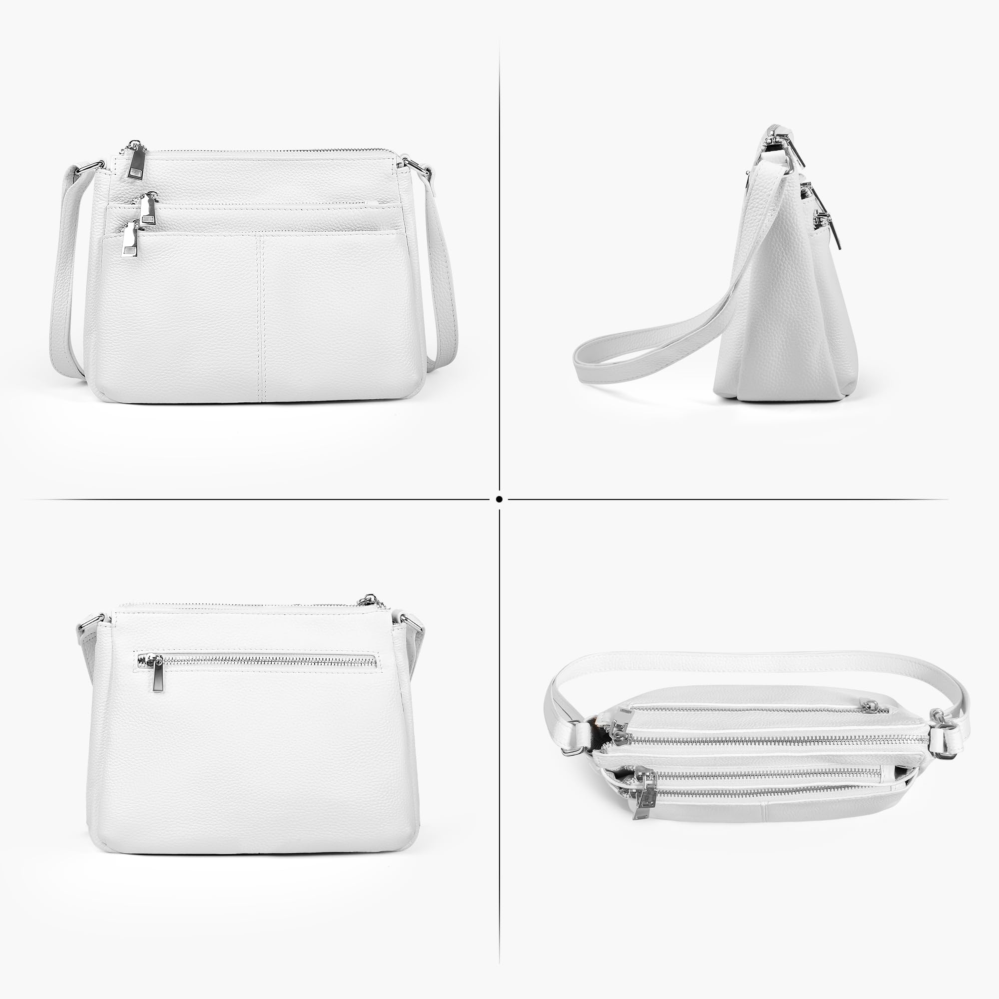 Befen Genuine Leather Crossbody Bags for Women - Medium Shoulder Purse with Multiple Pockets, Stylish Satchel Handbag for Work, Travel & Everyday Use