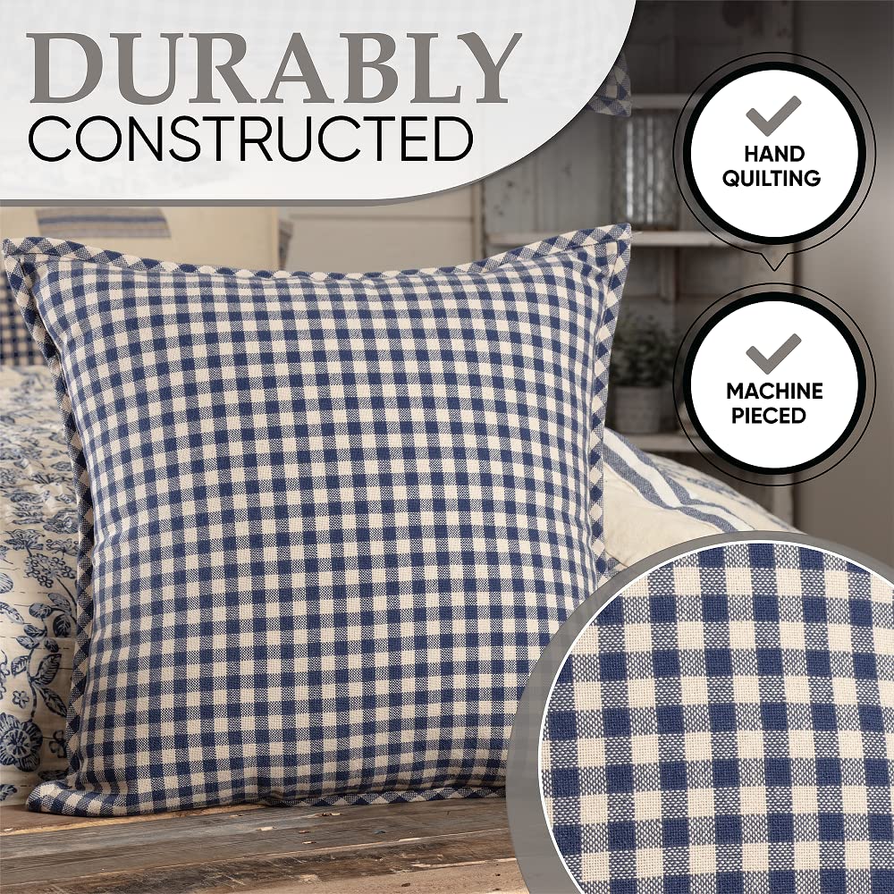 Reversible 100% Cotton Twin Quilt - Patchwork Floral & Gingham Check Design for Boho & Farmhouse Bedrooms | 86x68 Inch | Perfect for Guest Rooms, Dorm Decor & Cozy Bedding