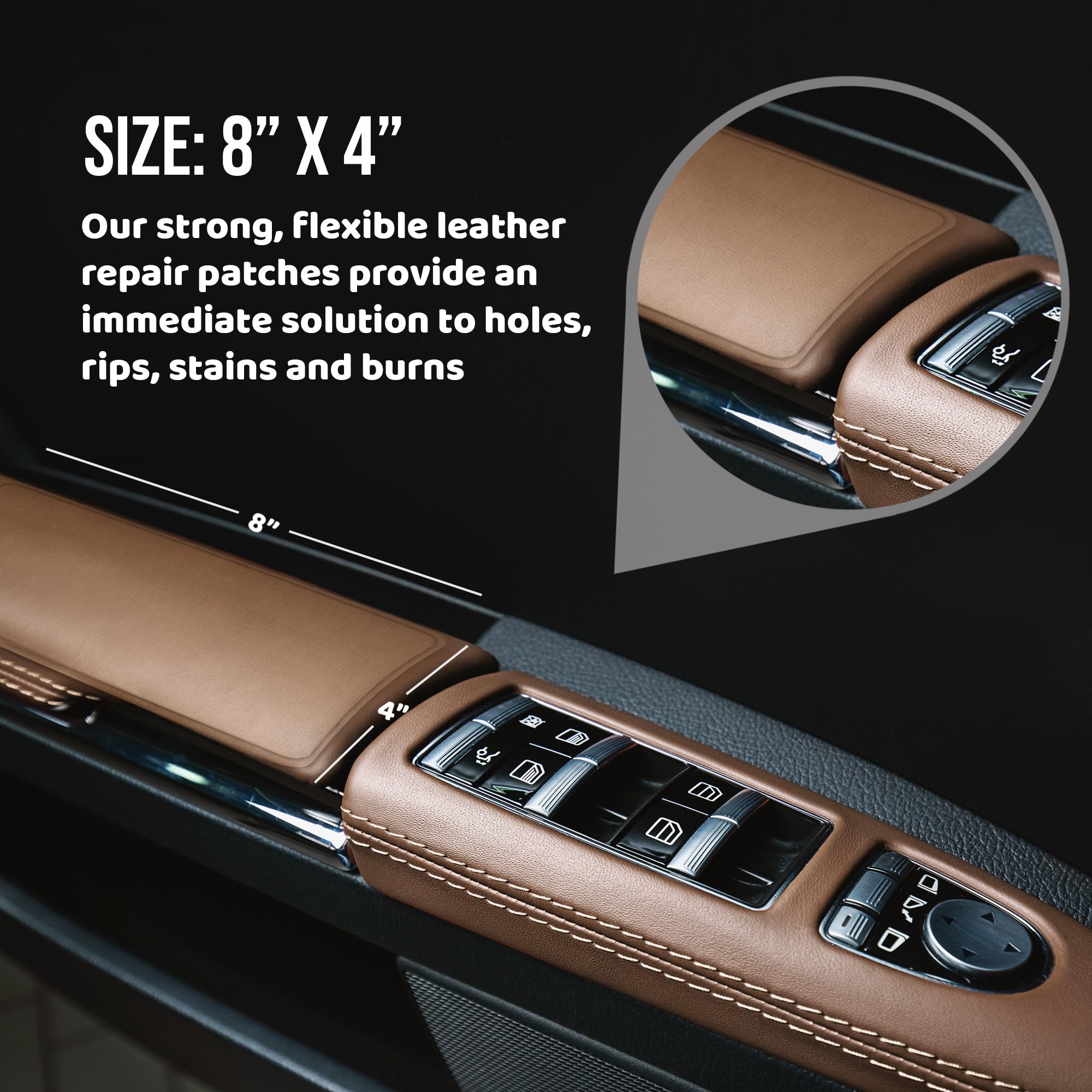Brown MastaPlasta Self-Adhesive Suede Repair Patches - Fix Scratches & Tears on Shoes, Furniture & Bags | Durable Leather Repair Solution for DIY Home & Car Interior